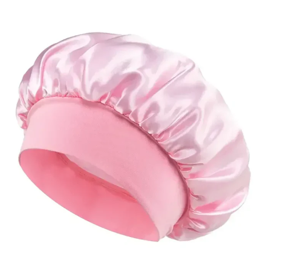 Wide Band Satin Bonnet Cap